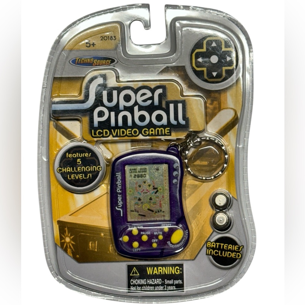 Techno Source‎ Super Pinball LCD Video Game Handheld Key Chain 2006 Unopened